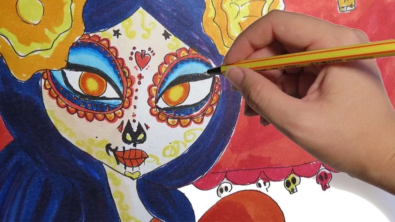 COMO DIBUJAR A CATRINA DE EL LIBRO DE LA VIDA: paso a paso - YouTube