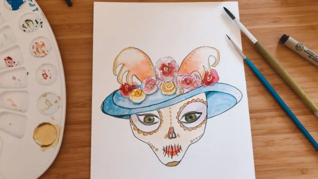 Cómo dibujar una catrina mexicana en 5 pasos | Violeta Lujan