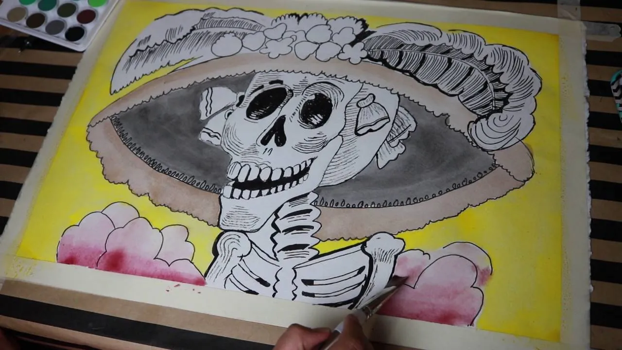 COMO DIBUJAR LA CATRINA PASO A PASO - YouTube