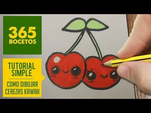 COMO DIBUJAR UNA CEREZA KAWAII PASO A PASO - Dibujos kawaii ...