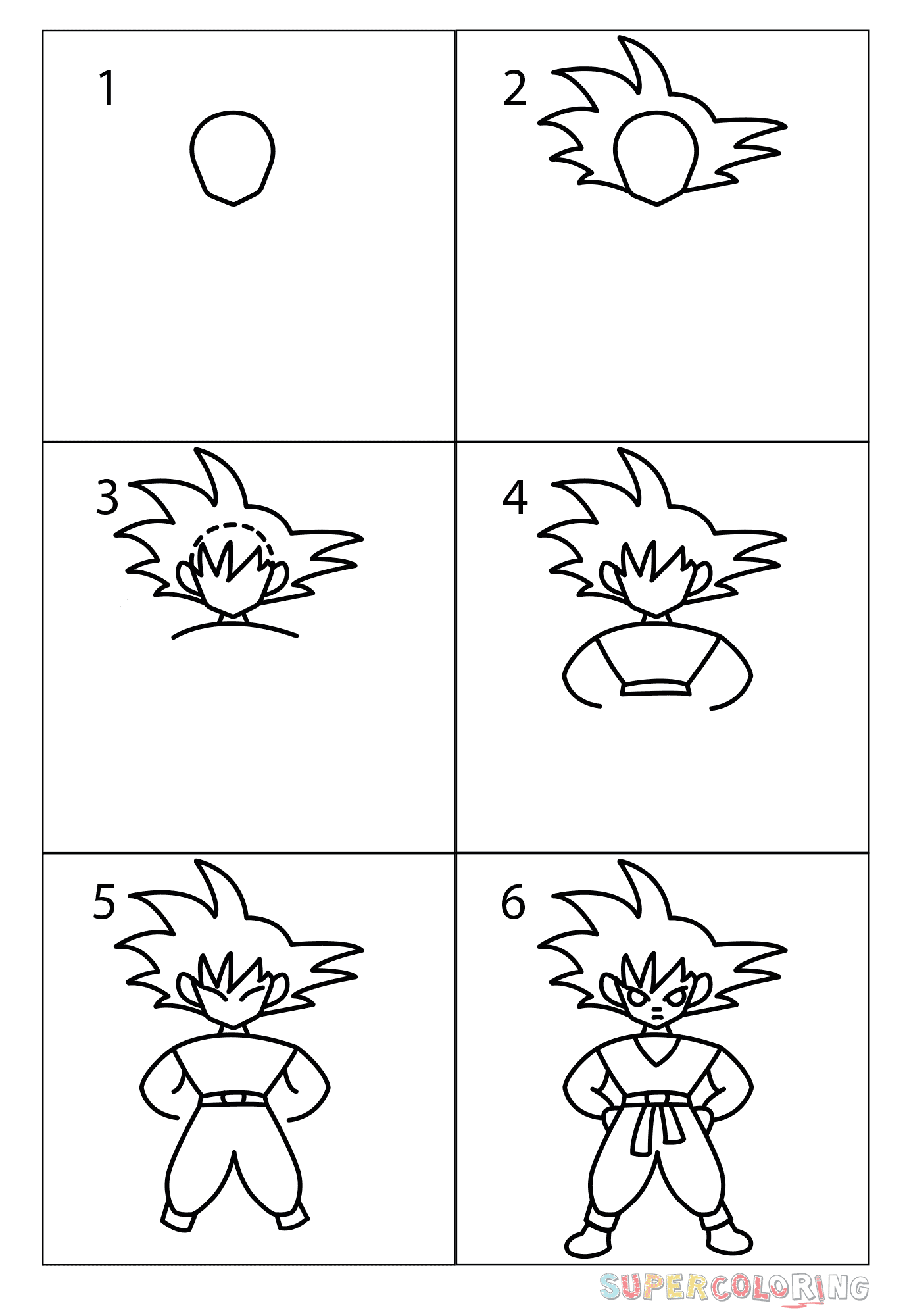 Cómo dibujar Chibi Goku | Juegos de enigmas para niños Cómo dibujar Chibi Goku | Juegos de enigmas para niños