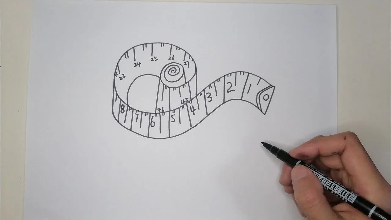 como dibujar cinta métrica - YouTube