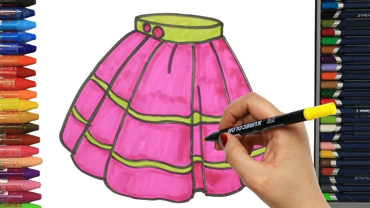 Cómo Dibujar y Colorear falda rosa - Draw pink skirt - Learn Colors - YouTube Cómo Dibujar y Colorear falda rosa - Draw pink skirt - Learn Colors - YouTube