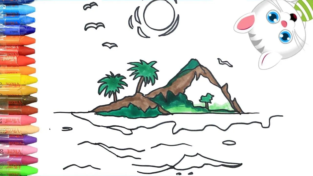 Cómo Dibujar y Colorear Isla tropical | Dibujos Para Niños con MiMi Cómo Dibujar y Colorear Isla tropical | Dibujos Para Niños con MiMi