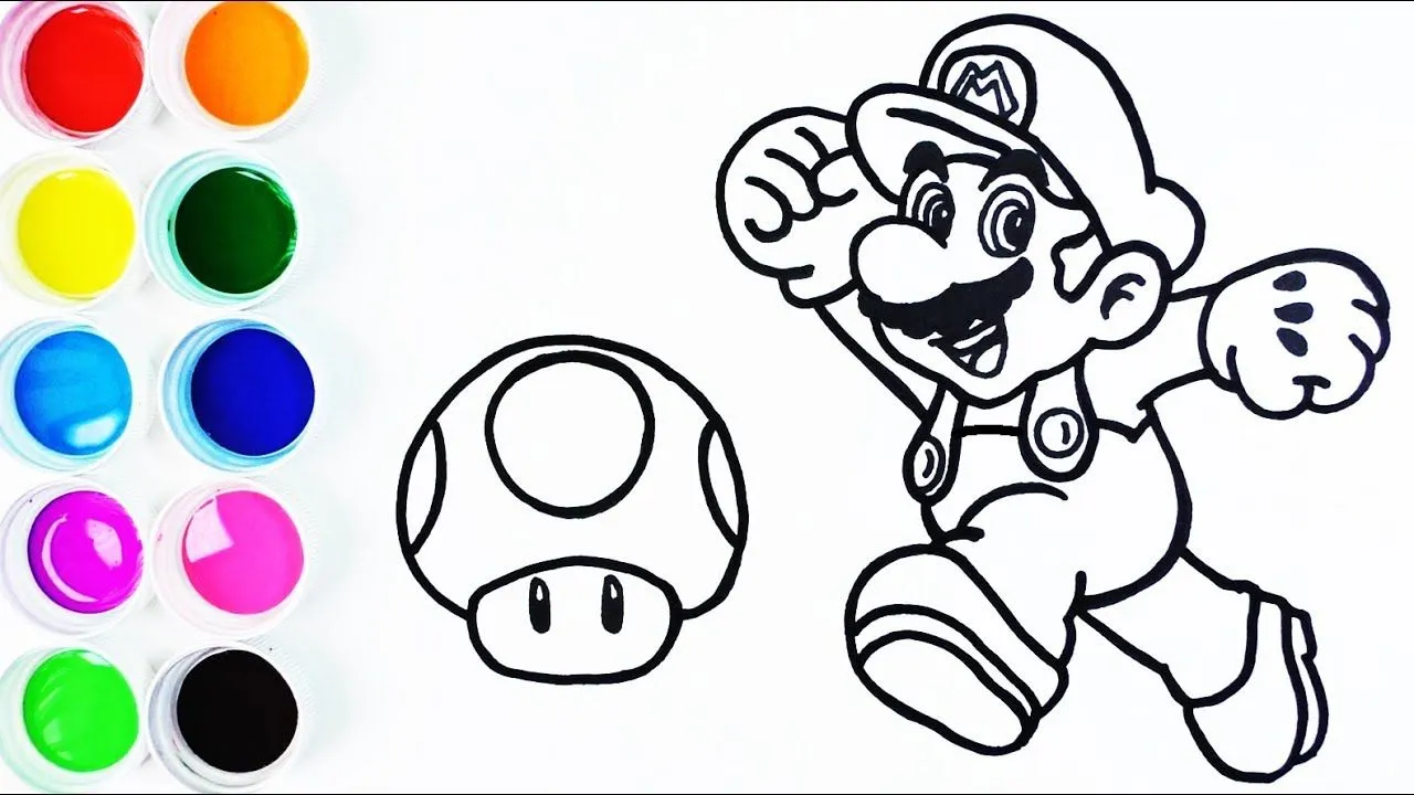 Cómo Dibujar y Colorear a Mario Bros Paso a Paso - Dibujos Para Niños - Learn Colors / FunKeep - YouTube
