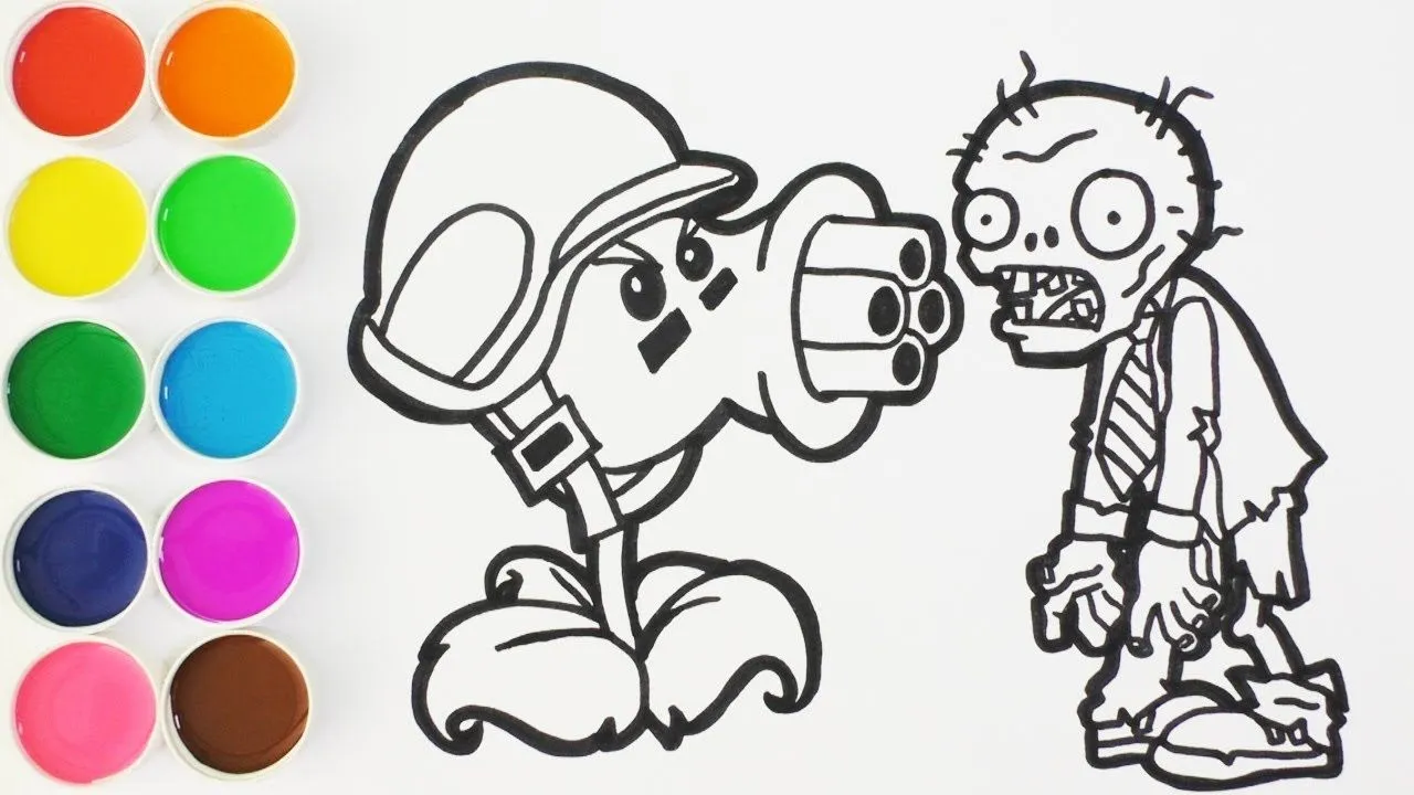 Como Dibujar y Colorear Repetidora de Plantas Vs Zombies - Dibujos Para Niños - Learn Colors/FunKeep - YouTube Como Dibujar y Colorear Repetidora de Plantas Vs Zombies - Dibujos Para Niños - Learn Colors/FunKeep - YouTube