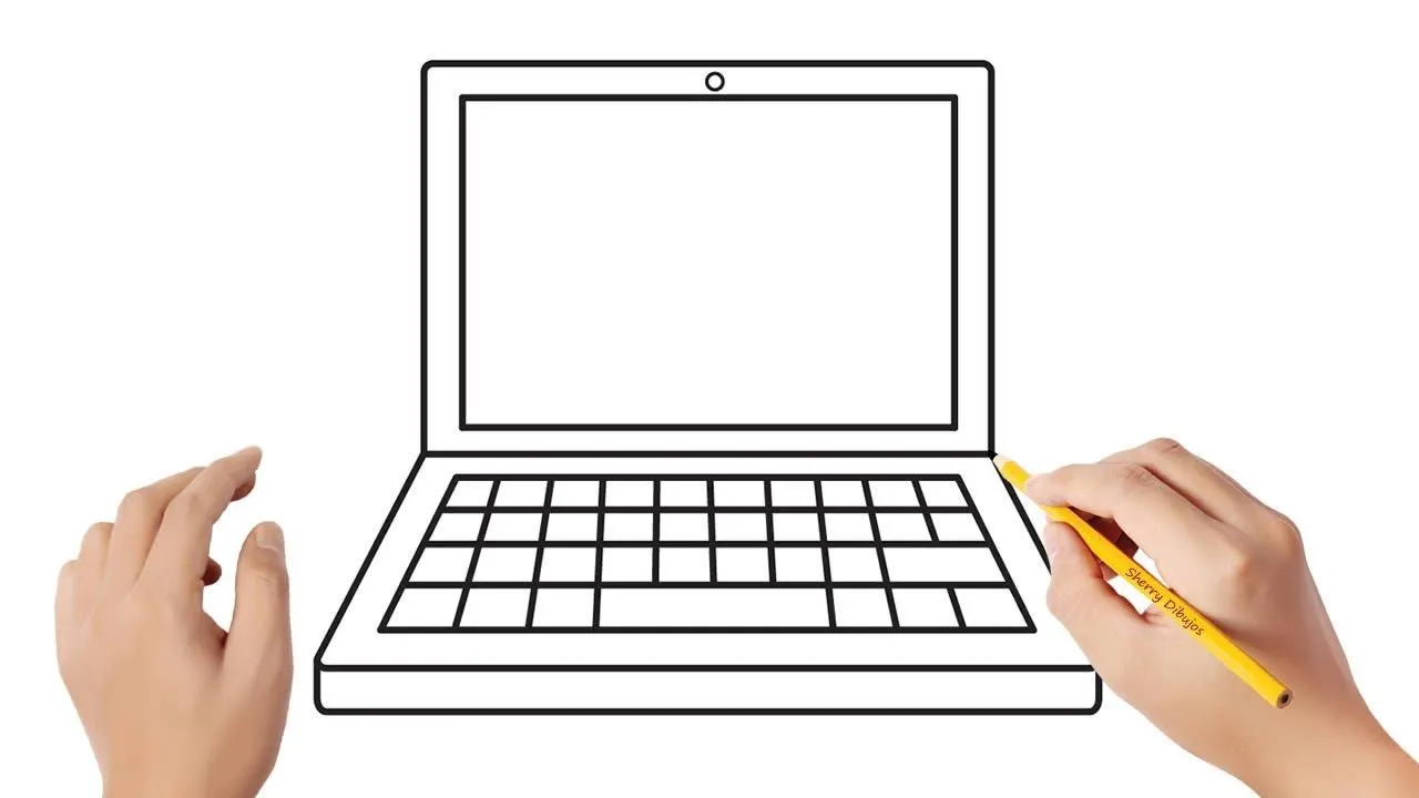 Cómo dibujar una computadora portátil | Dibujos sencillos - YouTube