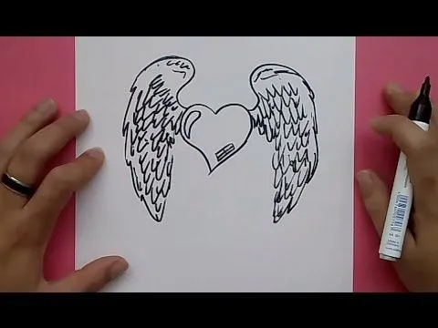 Como dibujar un corazon con alas paso a paso 3 | How to draw a ... Como dibujar un corazon con alas paso a paso 3 | How to draw a ...