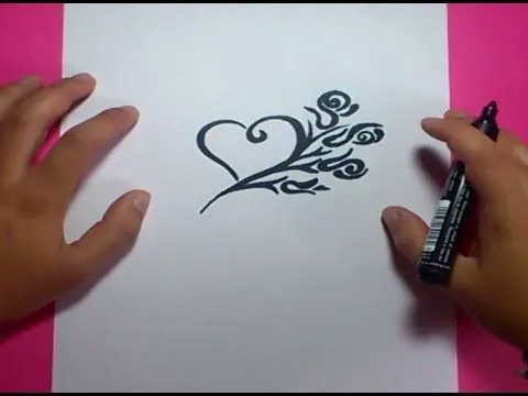 Como dibujar un corazon paso a paso 5 | How to draw a heart 5 ...