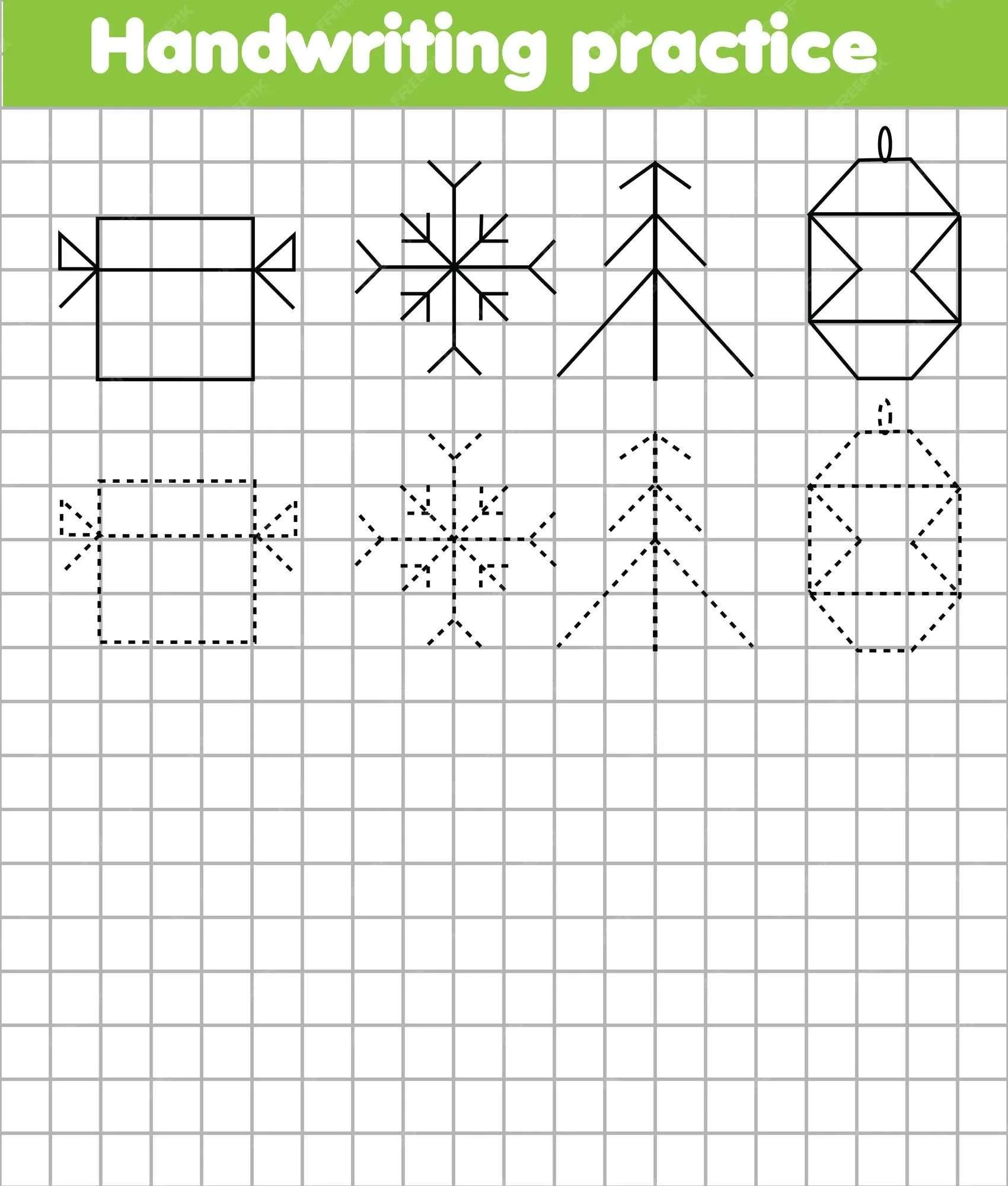 Dibujar por cuadrícula copiar imagen juego educativo para niños y niños habilidades básicas de escritura para niños pequeños tema de año nuevo y navidad | Vector Premium Dibujar por cuadrícula copiar imagen juego educativo para niños y niños habilidades básicas de escritura para niños pequeños tema de año nuevo y navidad | Vector Premium