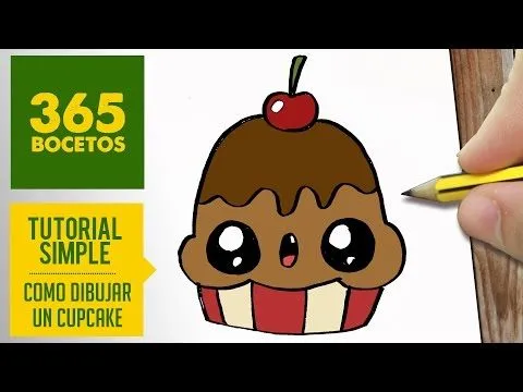 COMO DIBUJAR UN CUPCAKE KAWAII PASO A PASO - Dibujos kawaii ...