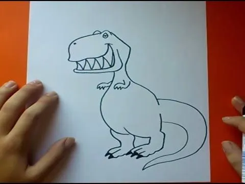 Como dibujar un dinosaurio paso a paso | How to draw a dinosaur ...