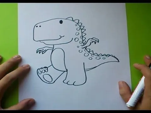 Como dibujar un dinosaurio paso a paso 2 | How to draw a dinosaur ... Como dibujar un dinosaurio paso a paso 2 | How to draw a dinosaur ...