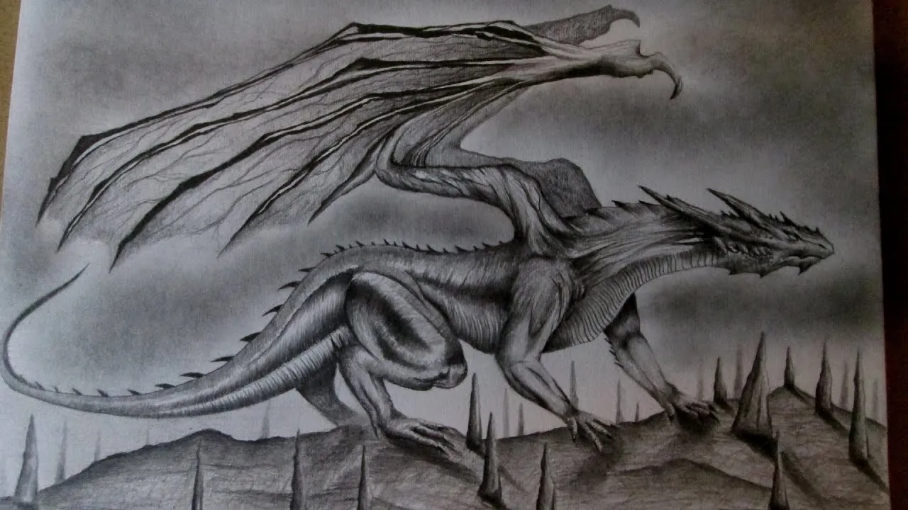 Cómo dibujar un dragón realista a lápiz paso a paso, dibujando ... Cómo dibujar un dragón realista a lápiz paso a paso, dibujando ...