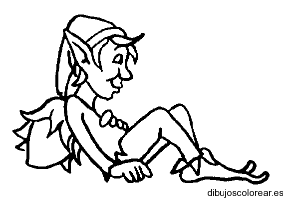 Dibujo de un duende soñando | Dibujos para Colorear