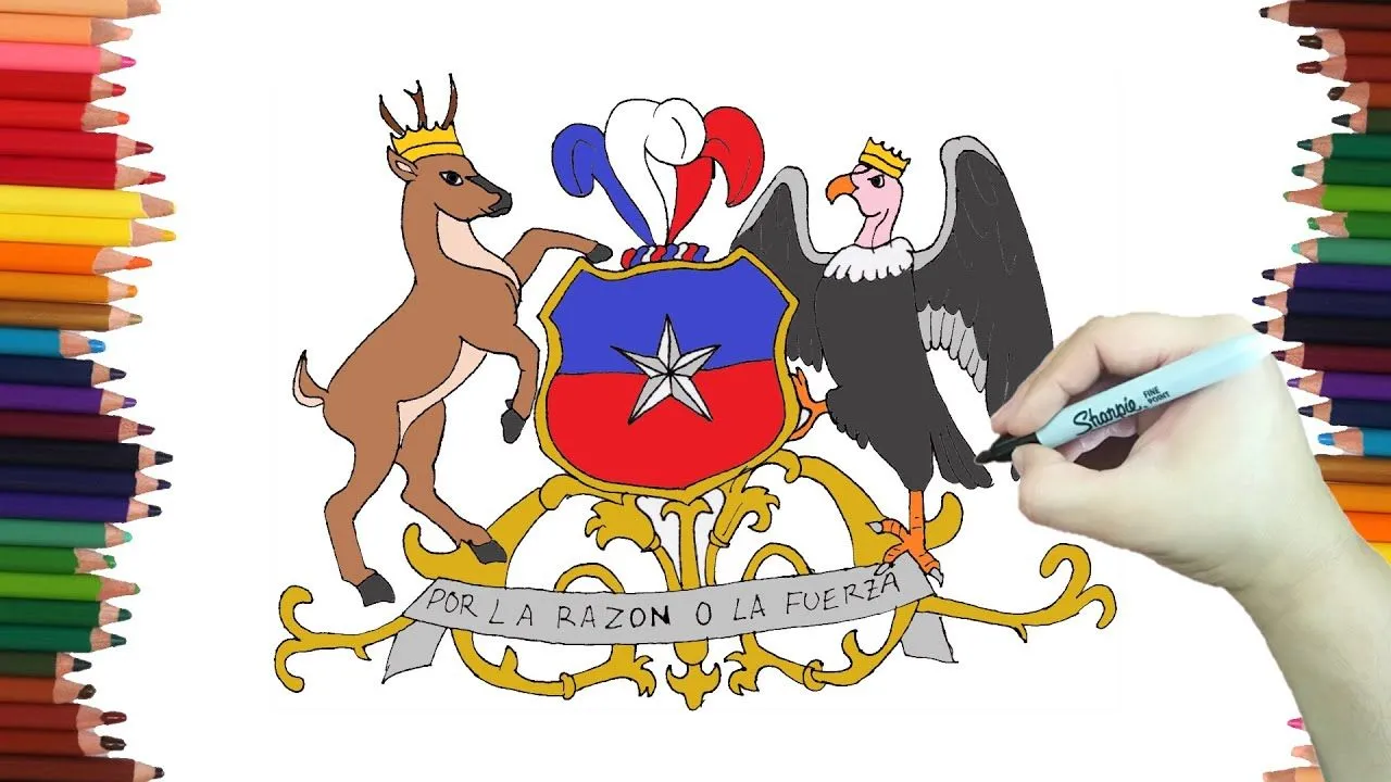 Como dibujar EL ESCUDO DE CHILE paso a paso y MUY FACIL - Dibujos para  Colorear - YouTube Como dibujar EL ESCUDO DE CHILE paso a paso y MUY FACIL - Dibujos para  Colorear - YouTube