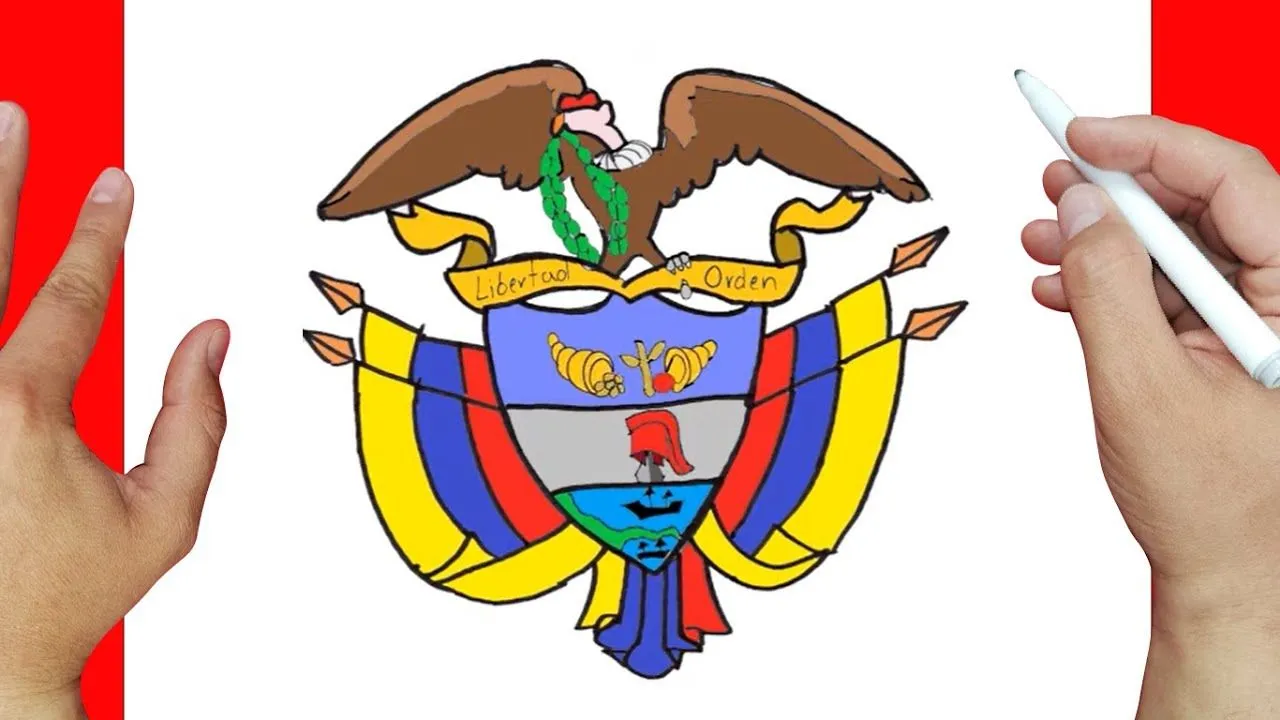 Como dibujar EL ESCUDO DE COLOMBIA paso a paso y MUY FACIL - Dibujos para  Colorear - YouTube Como dibujar EL ESCUDO DE COLOMBIA paso a paso y MUY FACIL - Dibujos para  Colorear - YouTube