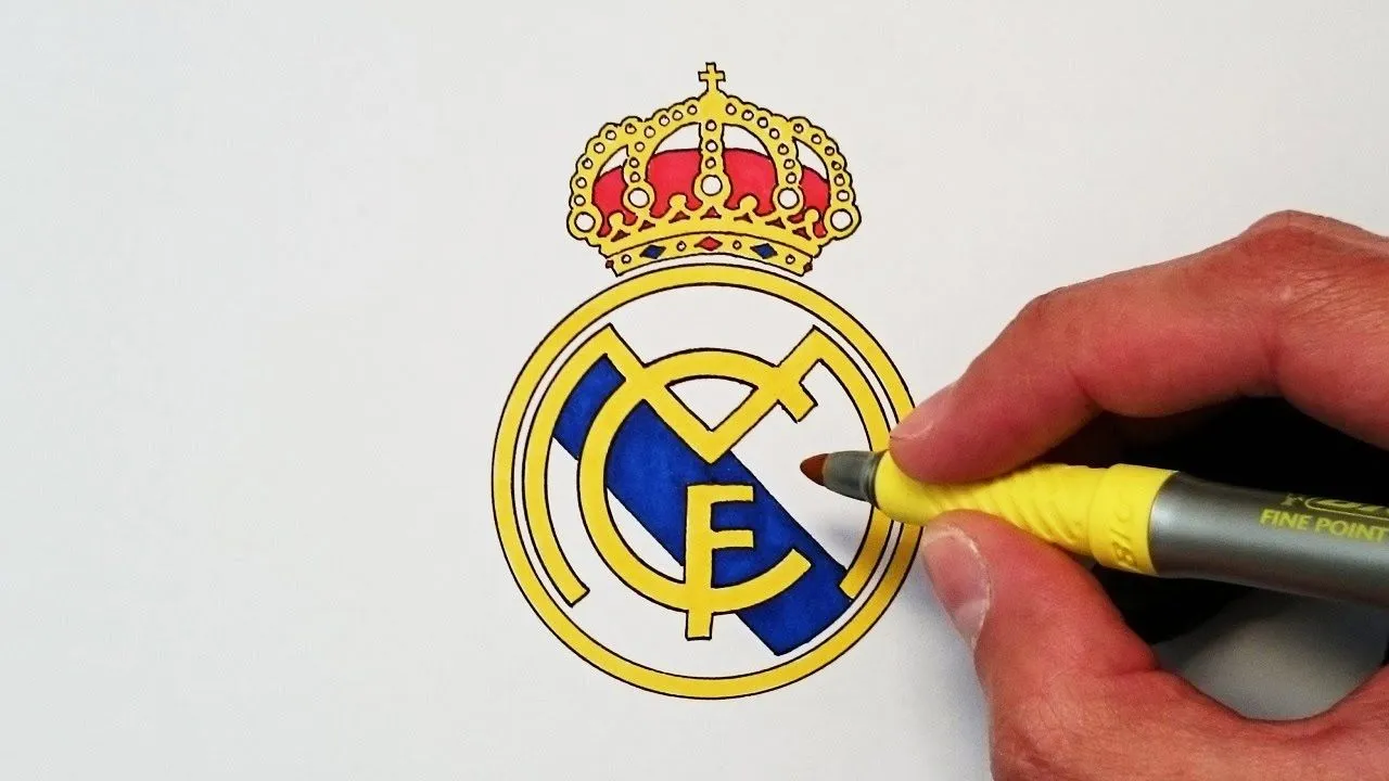 Cómo dibujar el escudo del Real Madrid paso a paso - YouTube Cómo dibujar el escudo del Real Madrid paso a paso - YouTube