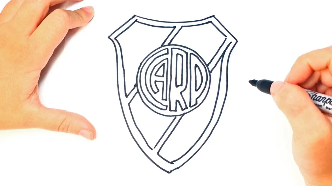 Como dibujar un Escudo de River Plate paso a paso - YouTube Como dibujar un Escudo de River Plate paso a paso - YouTube