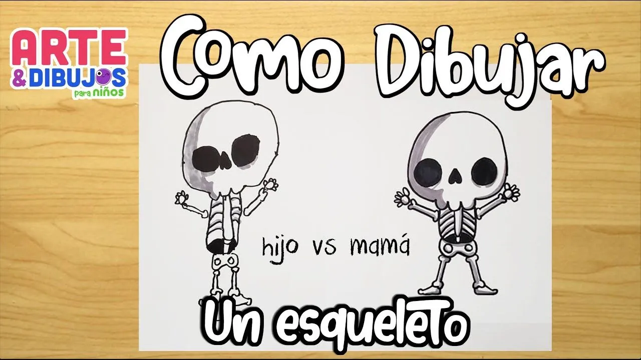 Como dibujar un ESQUELETO para niños - YouTube Como dibujar un ESQUELETO para niños - YouTube