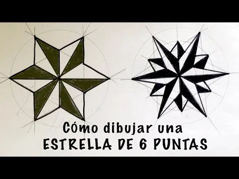 Cómo dibujar una estrella de 6 puntas paso a paso - YouTube