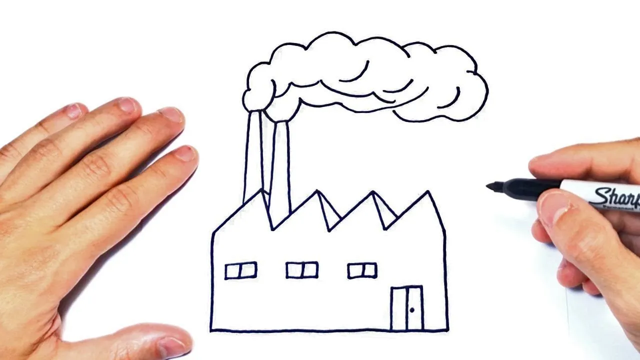 Cómo dibujar una Fabrica Paso a Paso | Dibujo Edificio de Fábrica - YouTube Cómo dibujar una Fabrica Paso a Paso | Dibujo Edificio de Fábrica - YouTube