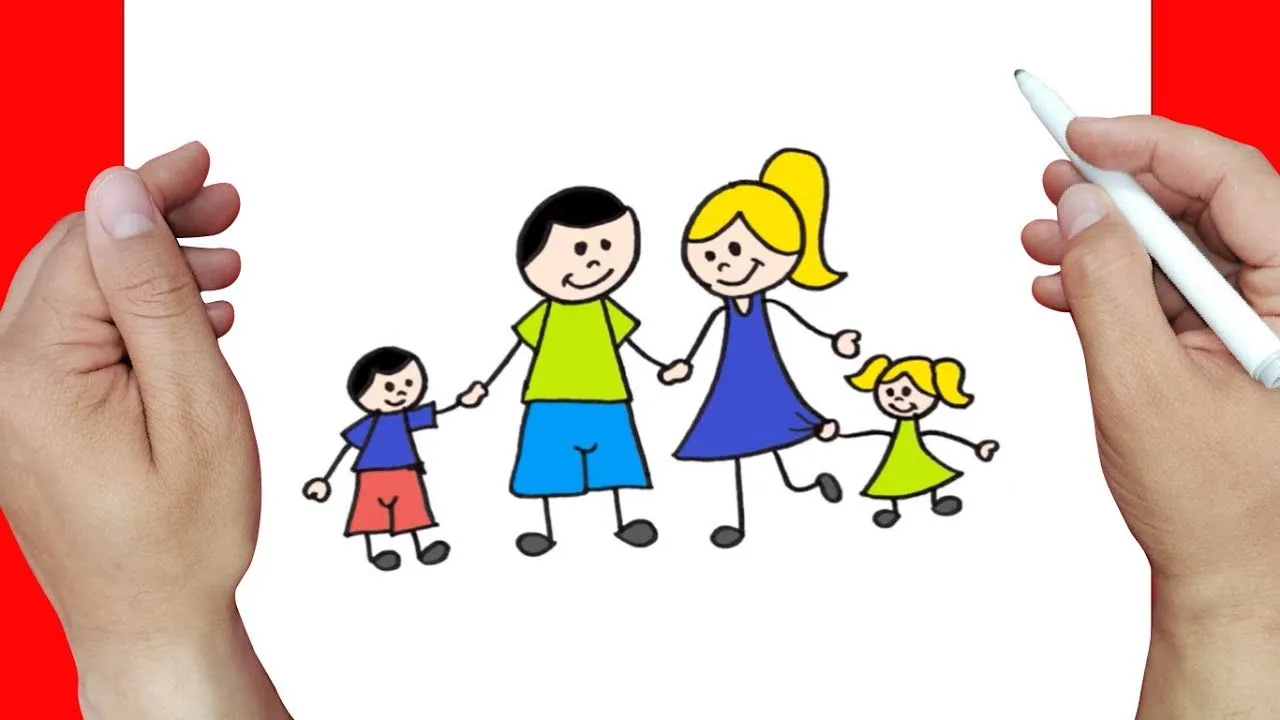 Como dibujar una familia facil y rapido 