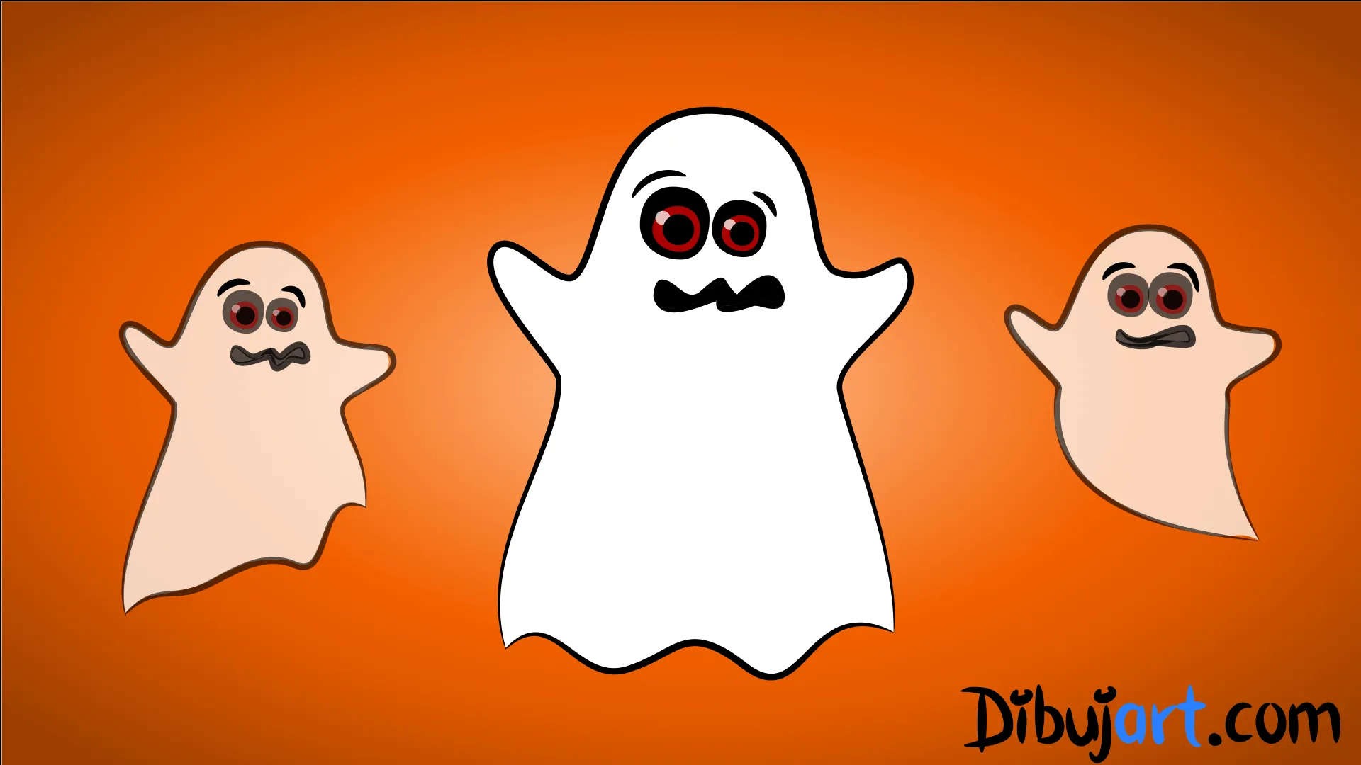 Cómo dibujar un Fantasma paso a paso | dibujart.com