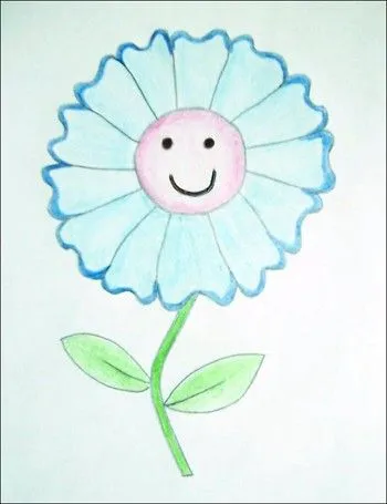 Dibujar una FLOR AZUL - Dibujar dibujos FLORES DE PASCUA