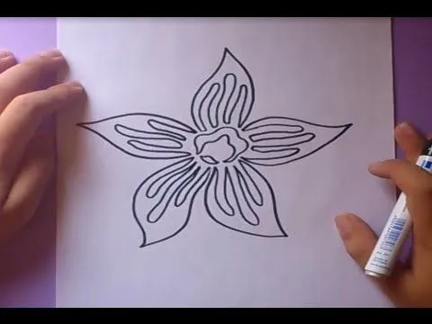 Como dibujar una flor paso a paso 2 | How to draw a flower 2 - YouTube