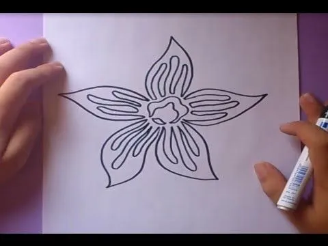 Como dibujar una flor paso a paso 2 | How to draw a flower 2 - YouTube Como dibujar una flor paso a paso 2 | How to draw a flower 2 - YouTube