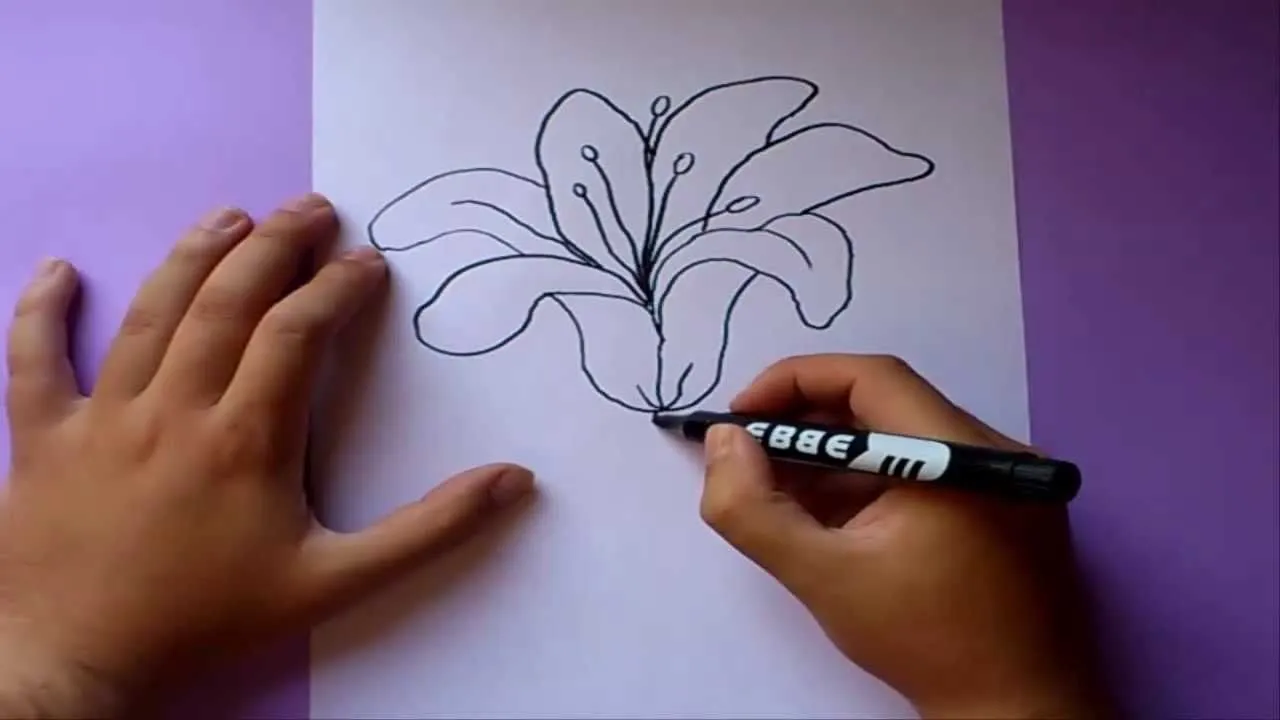 Como dibujar una flor paso a paso | How to draw a flower - YouTube Como dibujar una flor paso a paso | How to draw a flower - YouTube