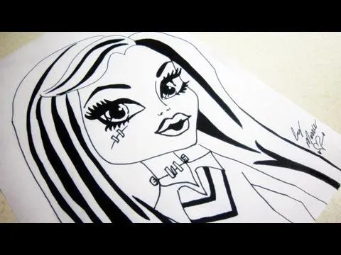 Cómo dibujar a Frankie de Monster High (dibujo rapido, nivel ... Cómo dibujar a Frankie de Monster High (dibujo rapido, nivel ...