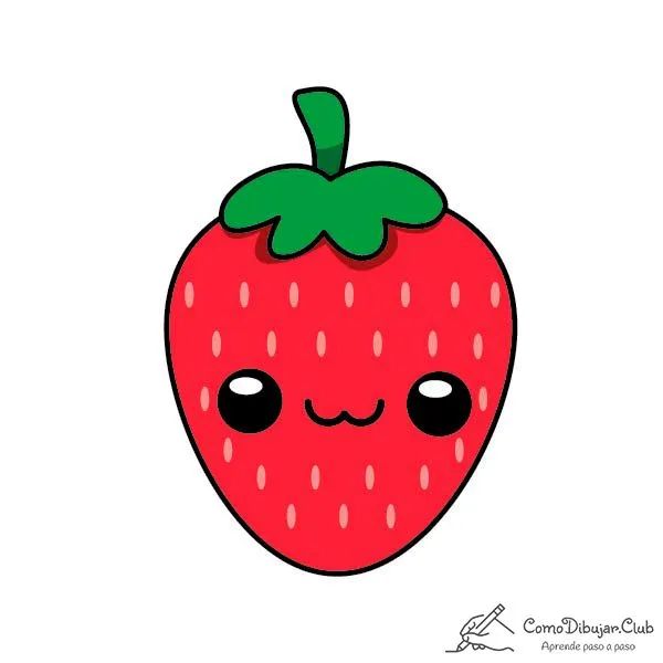 Cómo dibujar una Fresa Kawaii ✍ | COMODIBUJAR.CLUB Cómo dibujar una Fresa Kawaii ✍ | COMODIBUJAR.CLUB