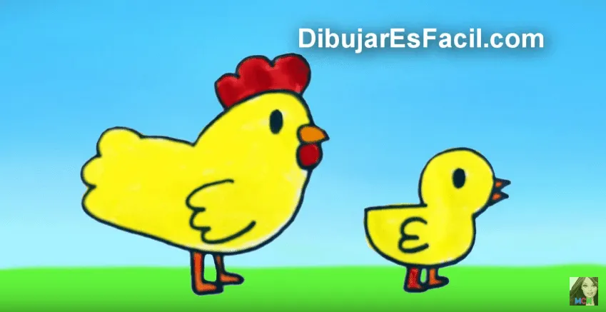 Cómo dibujar una gallina y un pollito paso a paso para colorear ... Cómo dibujar una gallina y un pollito paso a paso para colorear ...