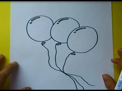 Como dibujar globos paso a paso | How to draw some balloons - YouTube Como dibujar globos paso a paso | How to draw some balloons - YouTube