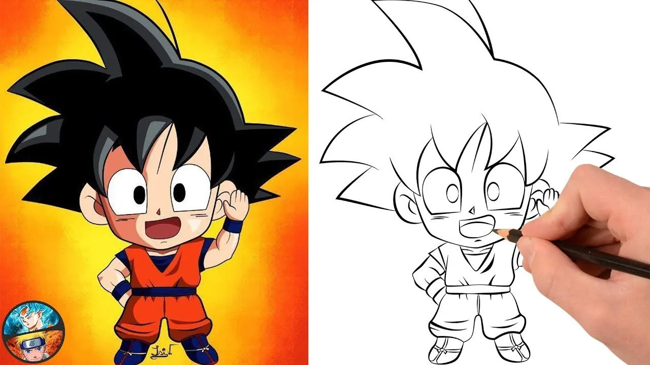 COMO DIBUJAR A GOKU NIÑO DRAGON BALL Z dibujos - YouTube