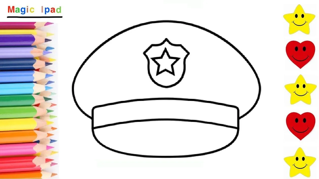 Como dibujar una GORRA DE POLICIA | dibujos para niños Como dibujar una GORRA DE POLICIA | dibujos para niños