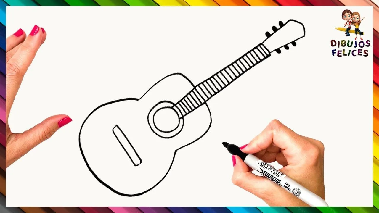 Cómo Dibujar Una Guitarra Acústica Paso A Paso 