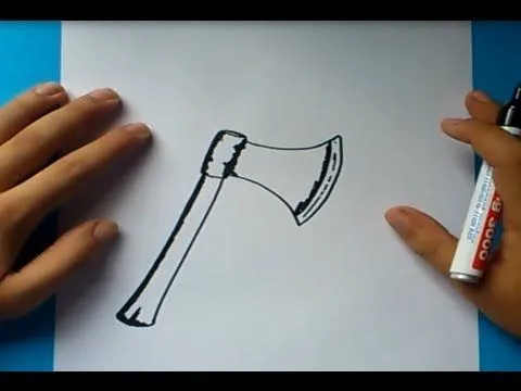 Como dibujar un hacha paso a paso | How to draw an ax - YouTube Como dibujar un hacha paso a paso | How to draw an ax - YouTube