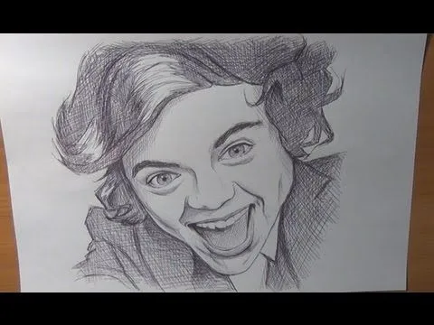 Dibujar a Harry Styles de One Direction - YouTube Dibujar a Harry Styles de One Direction - YouTube