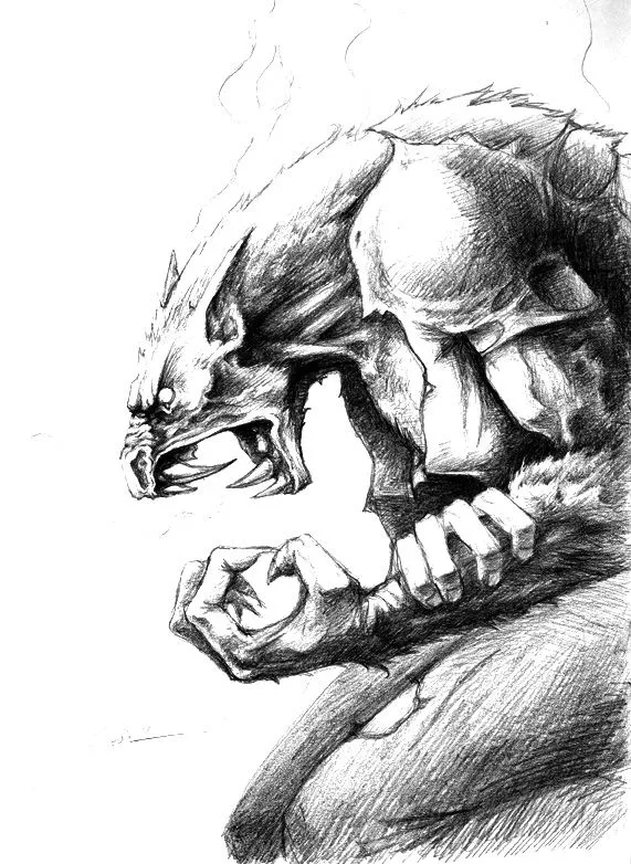 Dibujo de hombre lobo a lapiz - Imagui