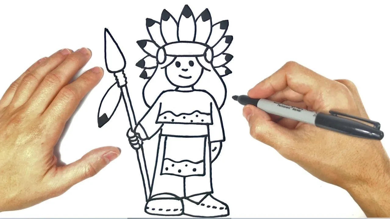 Cómo dibujar un Indio Paso a Paso y fácil - YouTube