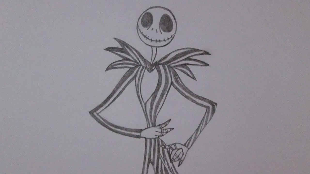 Cómo dibujar a Jack Skellington (Jack Esquéleton) - YouTube Cómo dibujar a Jack Skellington (Jack Esquéleton) - YouTube