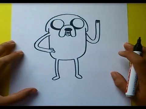 Como dibujar a Jake con cuerpo paso a paso - Hora de aventuras ...