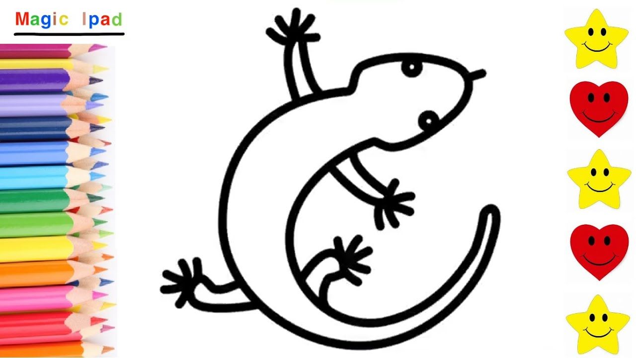 Como dibujar una LAGARTIJA | dibujos para niños ????⭐ How to draw a LIZARD |  drawings for kids