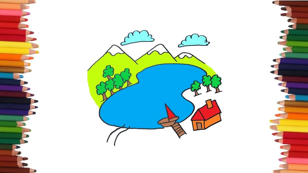 como dibujar un lago | Dibujos faciles - YouTube como dibujar un lago | Dibujos faciles - YouTube