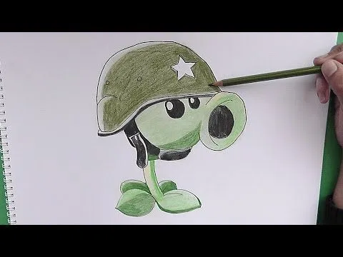 Como dibujar a Lanzaguisantes soldado (Plantas vs Zombies) - How ... Como dibujar a Lanzaguisantes soldado (Plantas vs Zombies) - How ...
