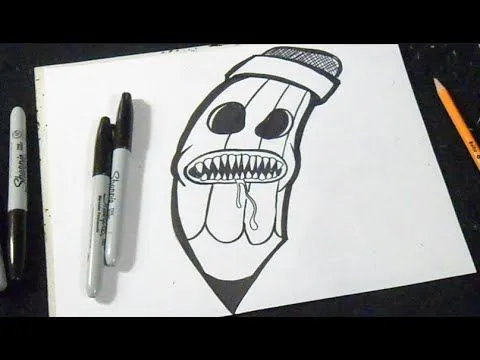 Cómo dibujar un Lápiz Graffiti - YouTube