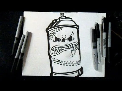 Cómo dibujar Lata de spray Derretida /Fácil Graffiti Cómo dibujar Lata de spray Derretida /Fácil Graffiti